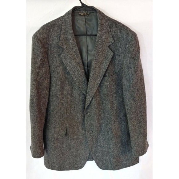 Men's Lacrosse Gray Herringbone Jacket Tailored Blazer Made in the USA Macon GA - Picture 1 of 9